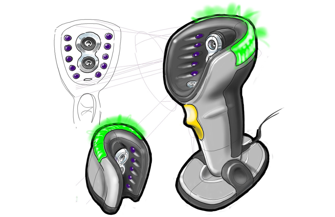 Motorola，brand，Scanner，Scanning gun，Hand drawn，